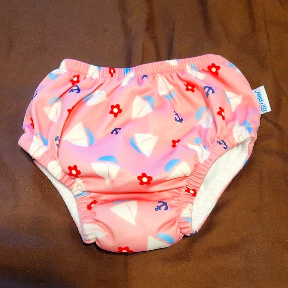 i play. Other - Swim diaper, 12 months, pink with sailboats